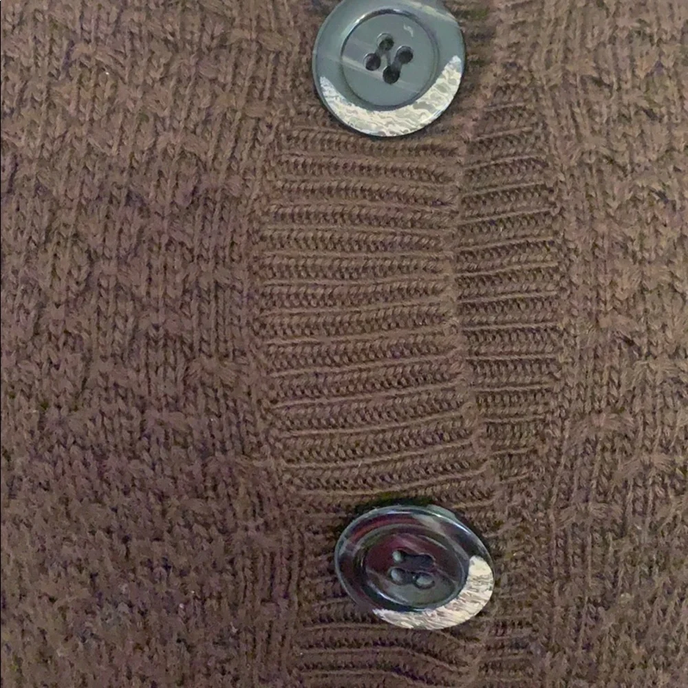 The Limited Brown Button Down Tie Sweater